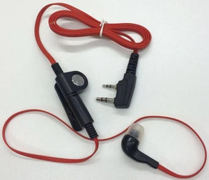 Red earpiece 2 pin K plug for baofeng kenwood puxing