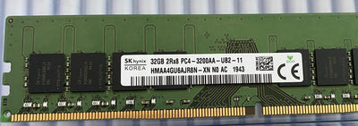 SK Hynix HMAA4GU6AJR8N-XN 32GB DDR4 3200Mhz PC4-25600 non-ECC Unbuffered CL22 288-Pin DIMM 1.2V Memory Module for Desktop