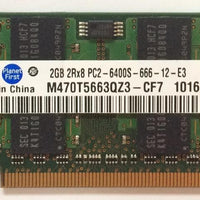 Samsung M470T5663QZ3-CF7 2GB PC2-6400S DDR2 800 2Rx8 SODIMM for Laptop